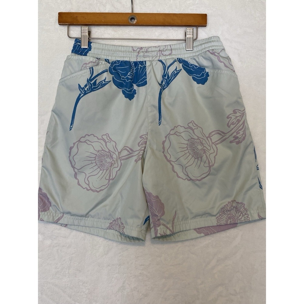 Nike SB Floral Green Graphic Shorts Size S Woven Skateboard Swimsuit